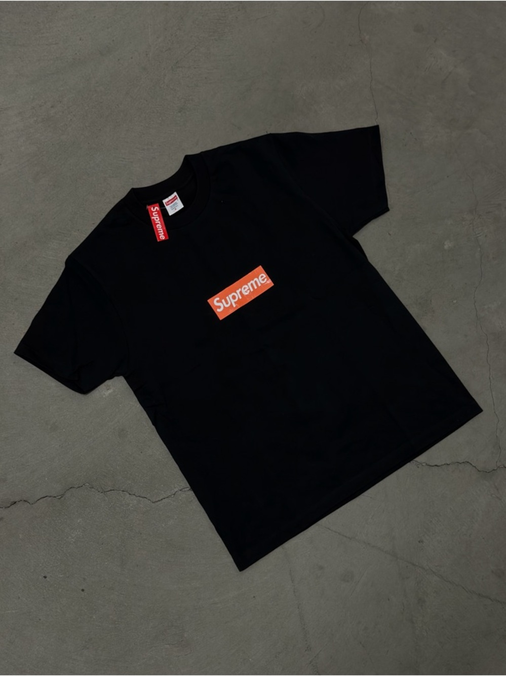 Supreme Black Tee Red Box Logo